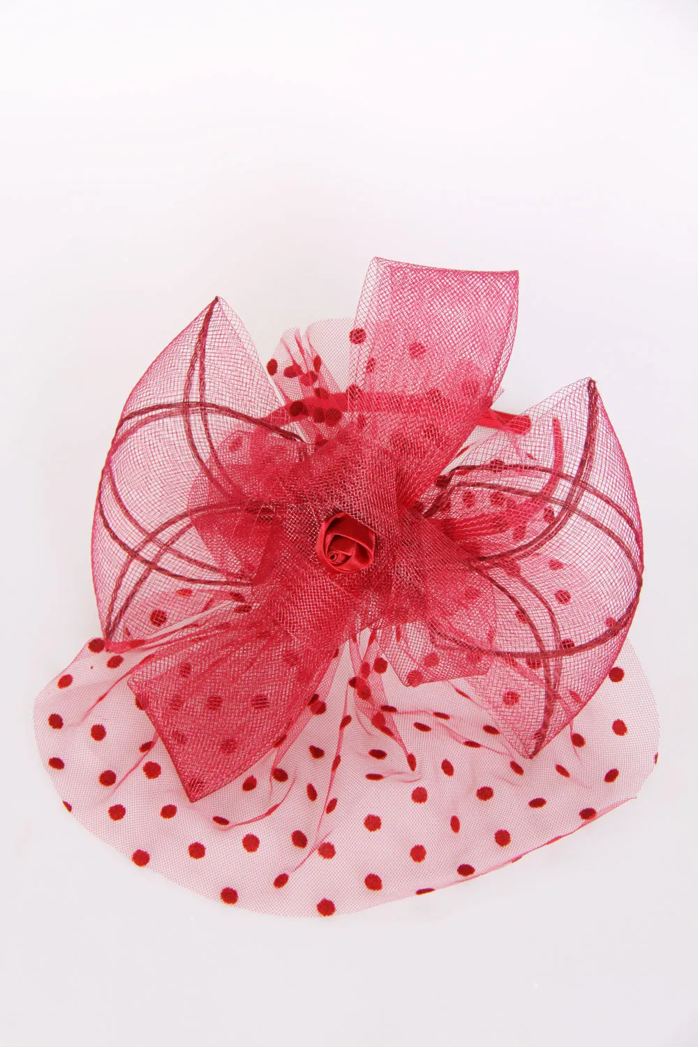 Bow & Rose Flower Mesh Fascinator with Headband