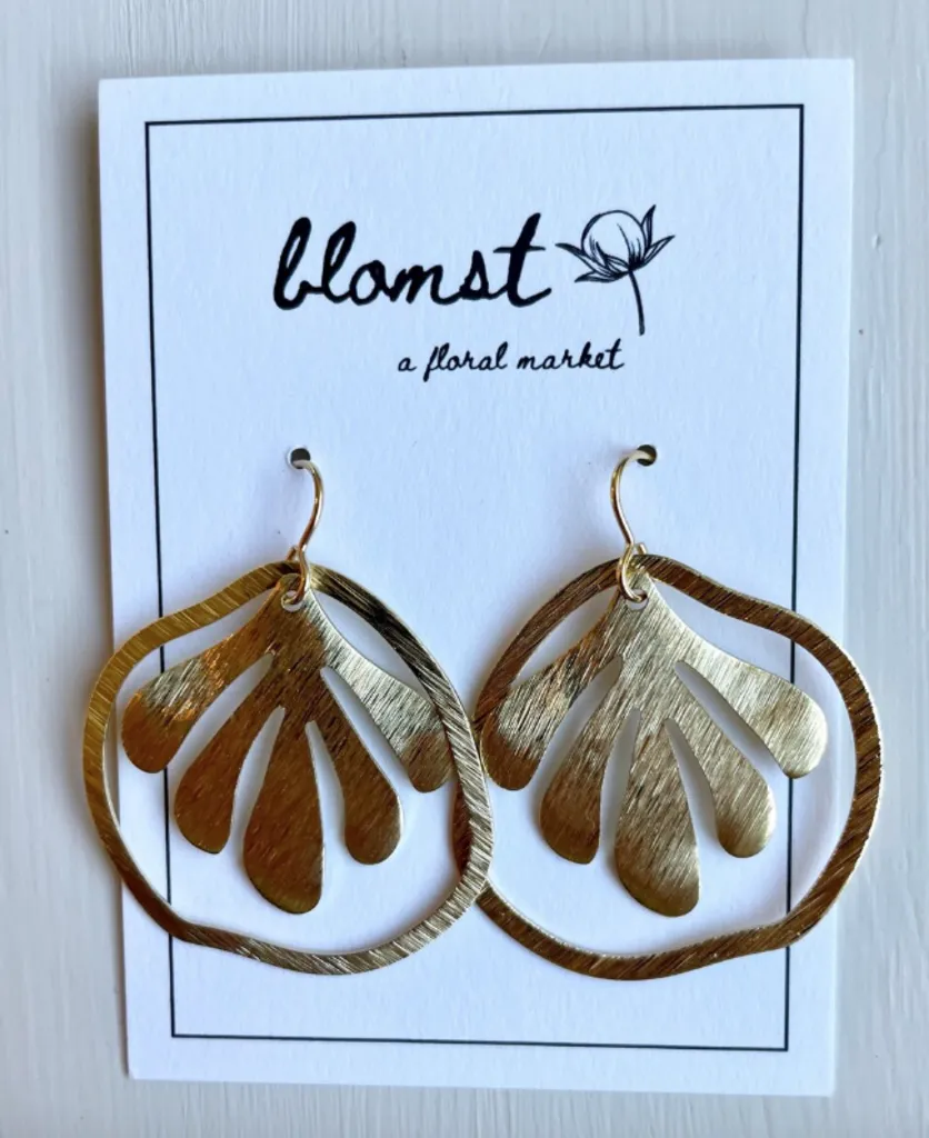 Brass Class Leafy Earrings