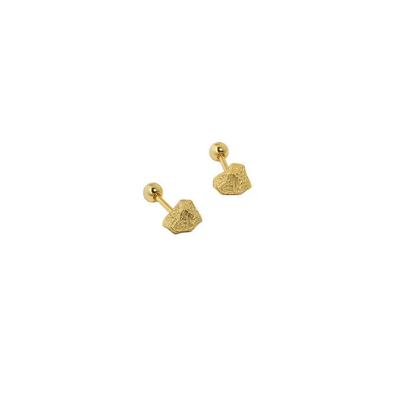 Broken ball stud earrings Sterling Silver Gold Vermeil