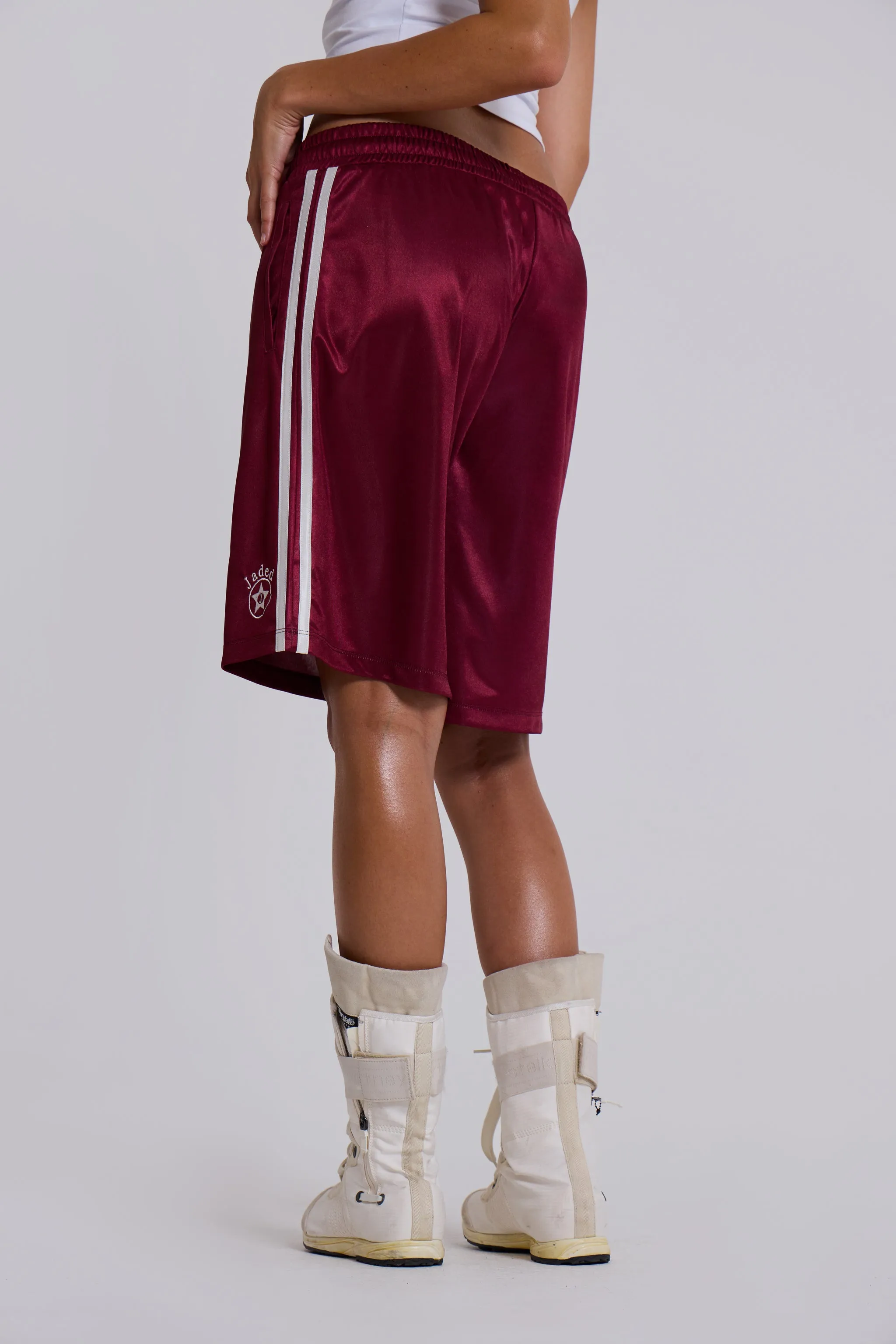 Burgundy Alyx Longline Football Shorts