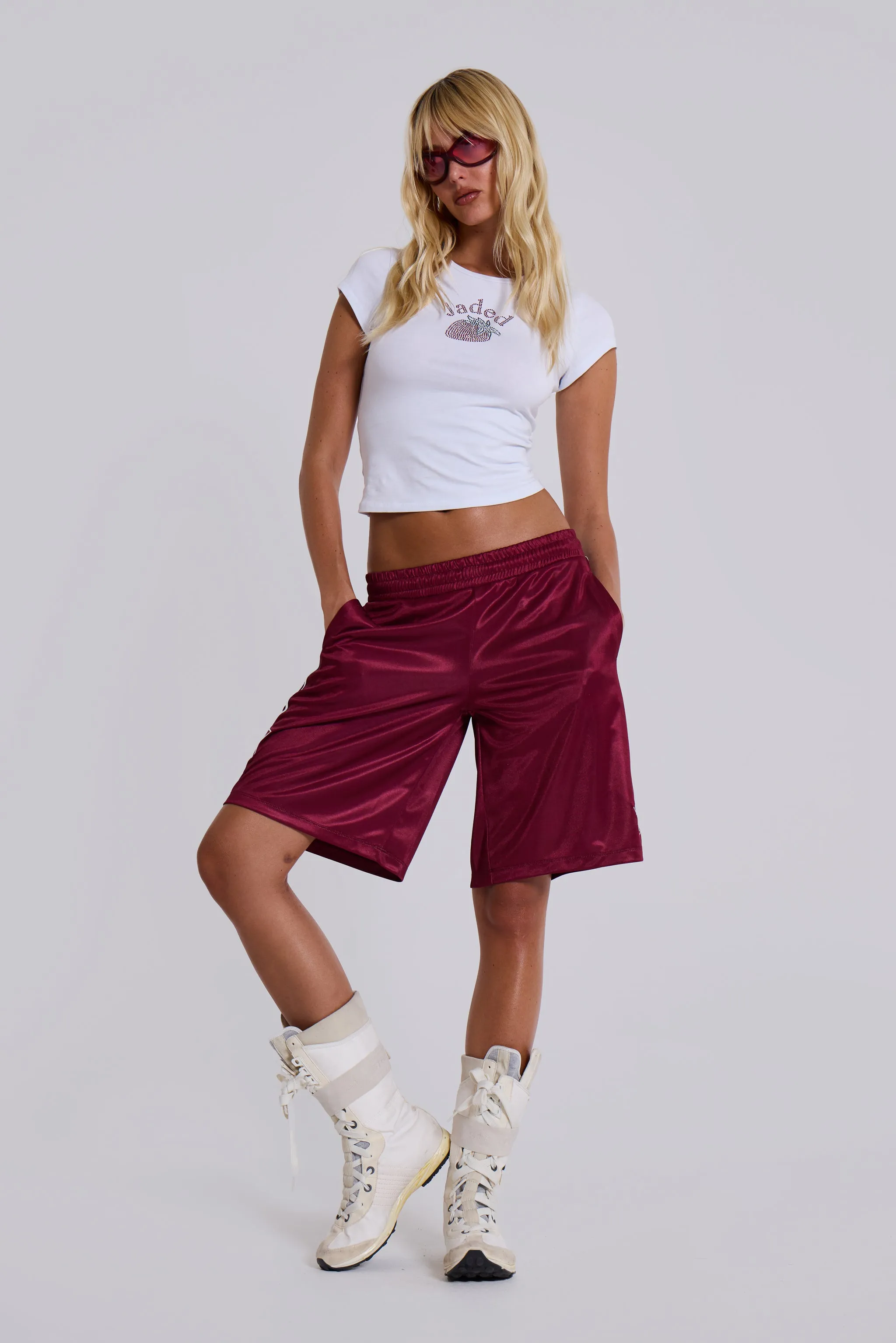 Burgundy Alyx Longline Football Shorts