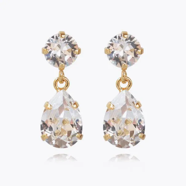 Caroline Svedbom Mini Drop Gold Earrings - Crystal