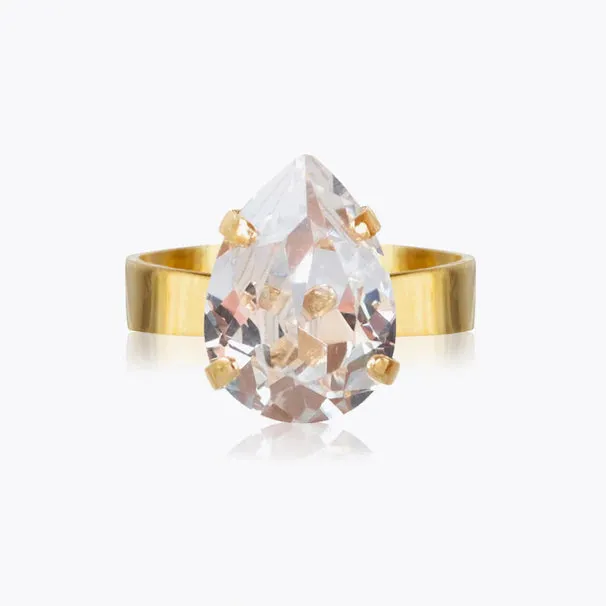 Caroline Svedbom Mini Drop Gold Ring - Crystal