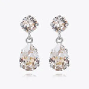 Caroline Svedbom Mini Drop Rhodium Earrings - Crystal