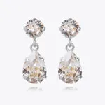 Caroline Svedbom Mini Drop Rhodium Earrings - Crystal