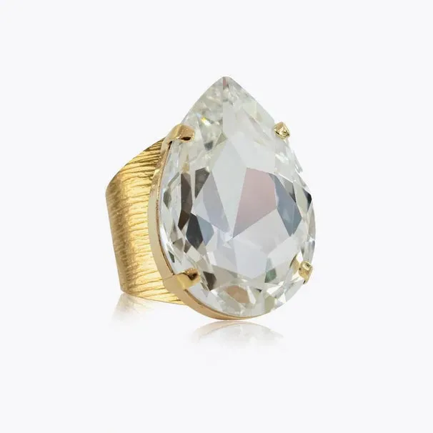 Caroline Svedbom Perfect Drop Gold Ring - Crystal