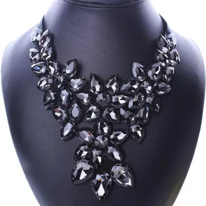 Cheap Large White Rhinestone Necklace