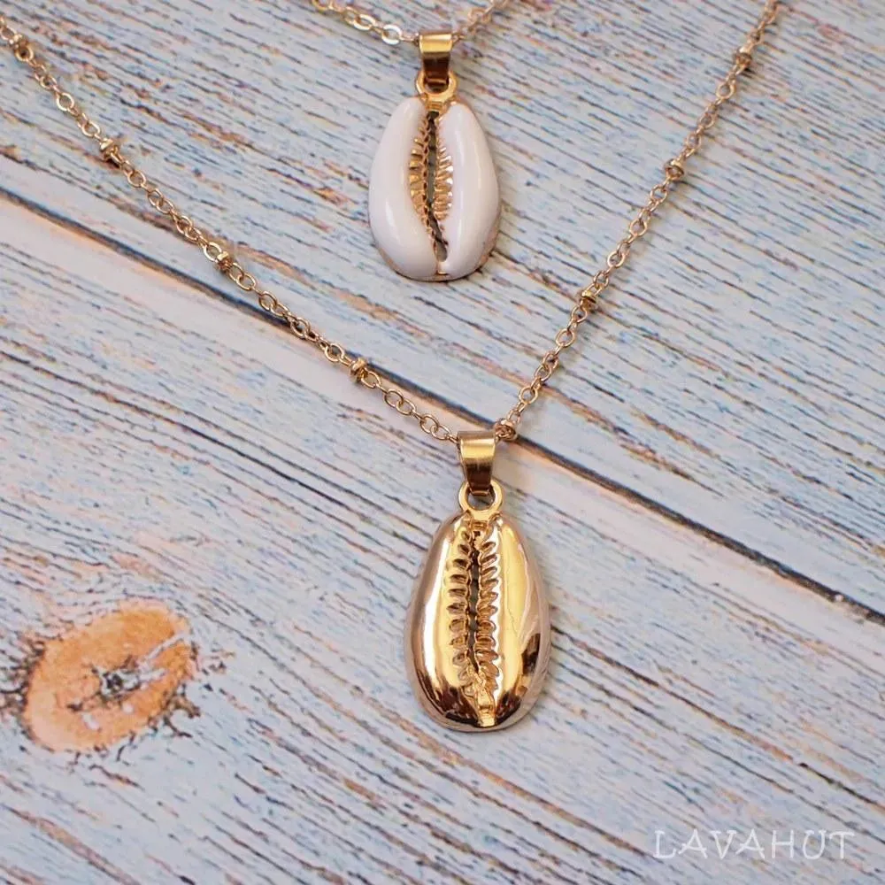 Cowry Seashell Layered Hawaiian Necklace