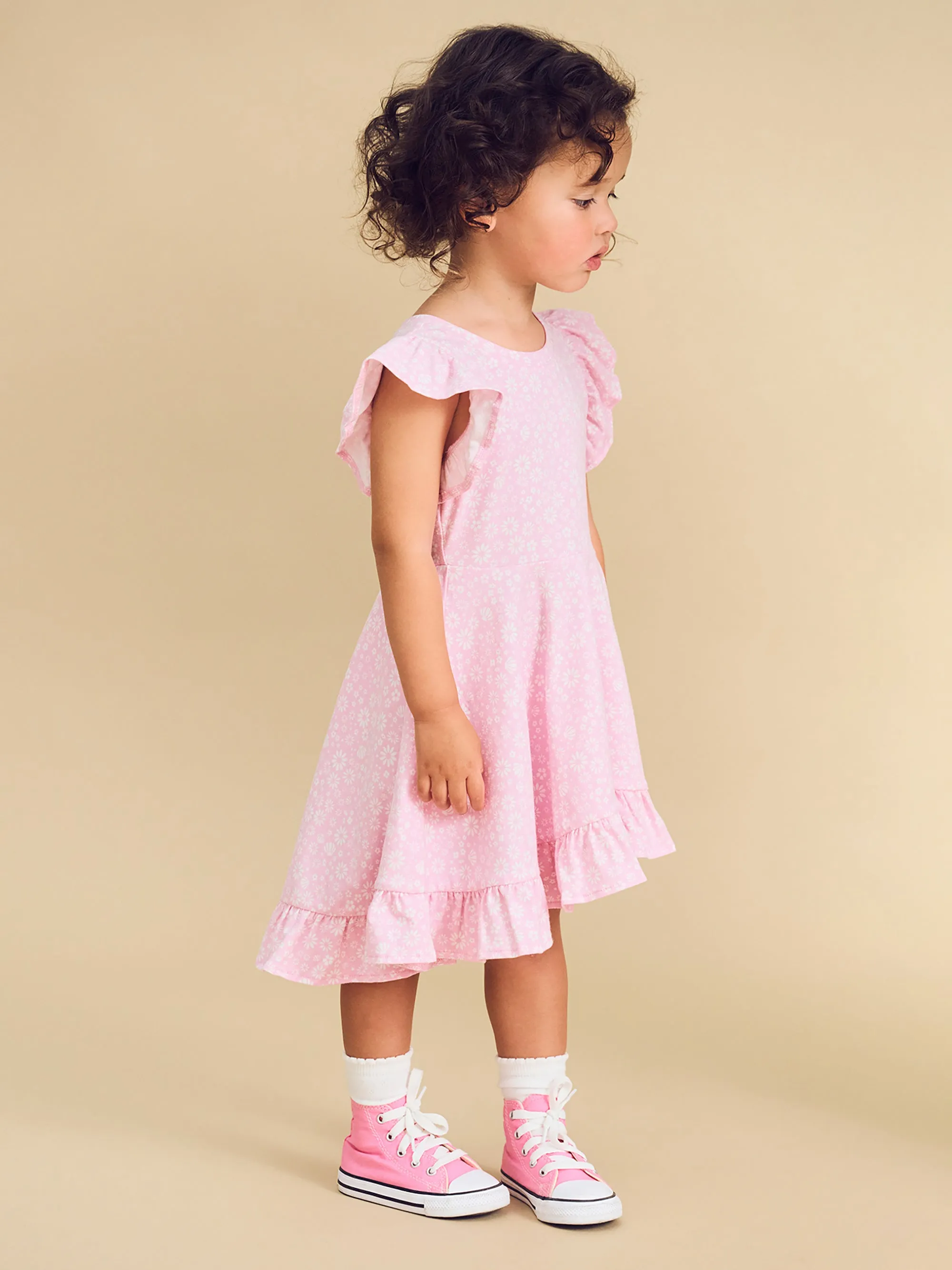 DAISY SEASHELL FRILL SWING DRESS