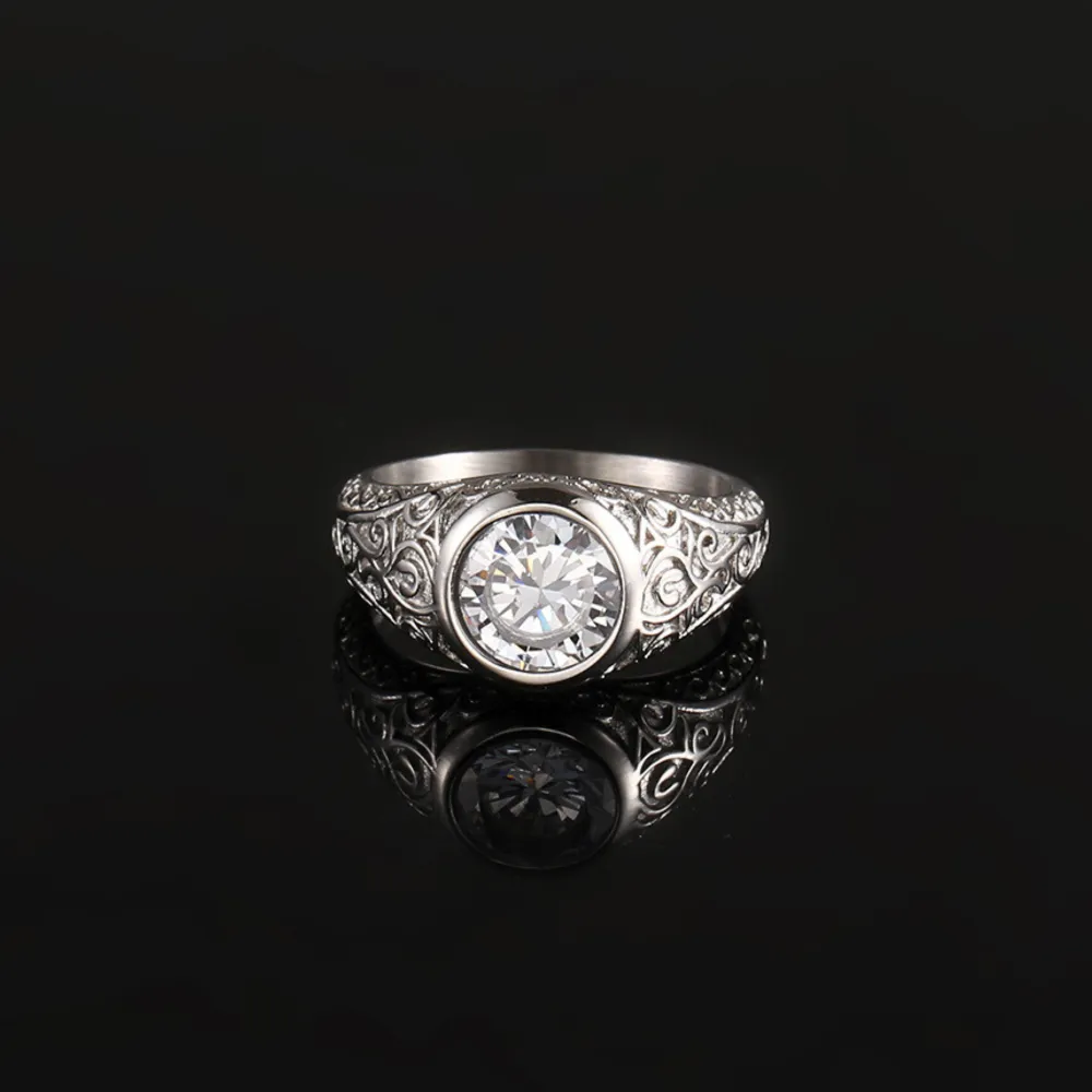 Diamond Signet Ring - Silver