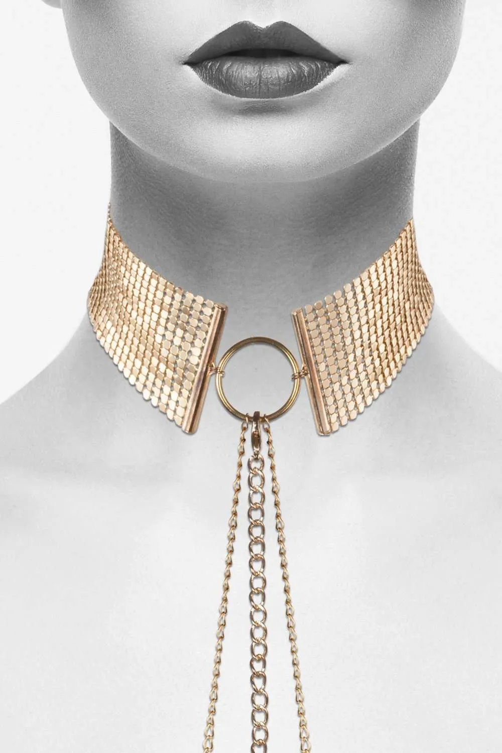 Désir Métallique Metallic Mesh Chain Collar Gold