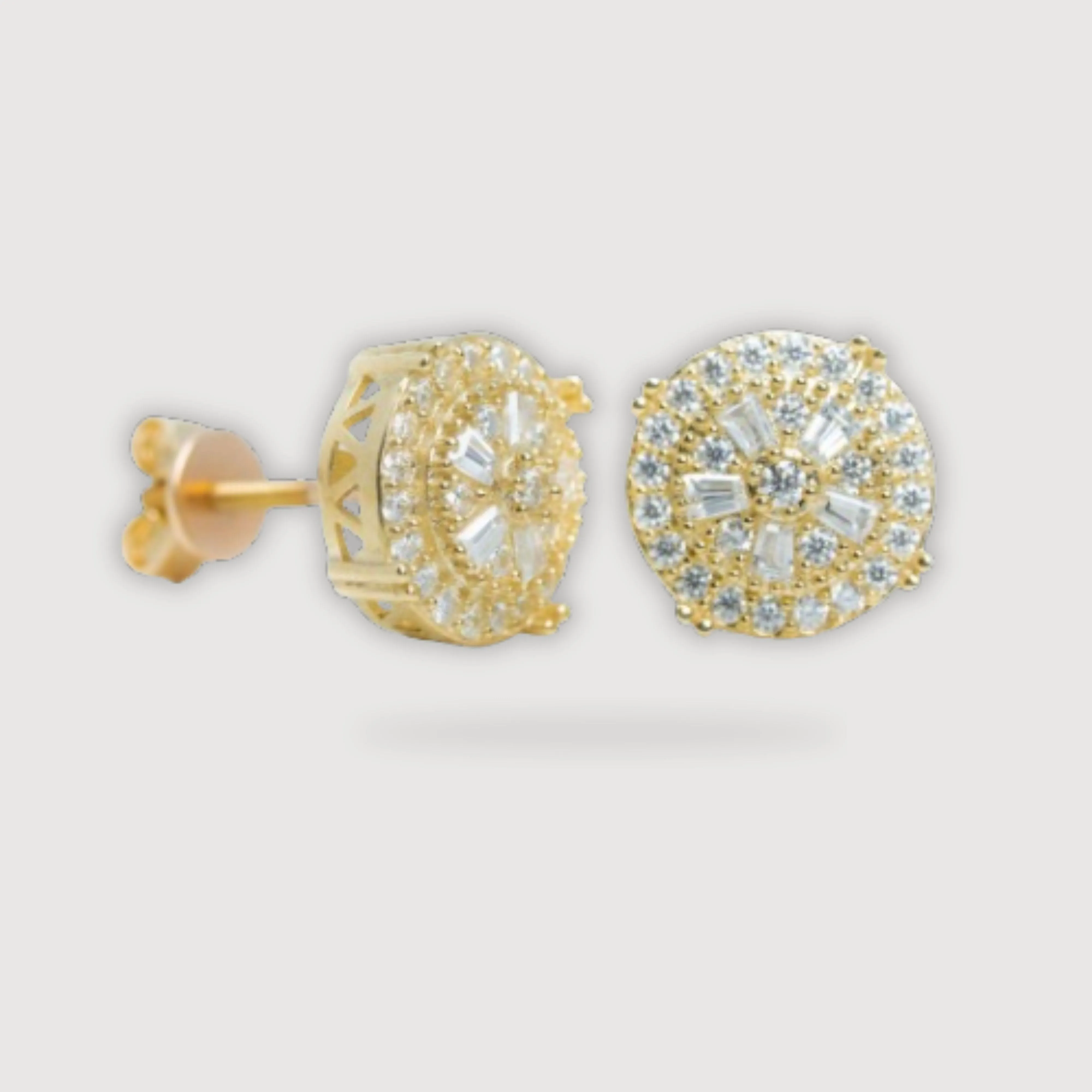 Elegant Flower Moissanite Stud Earrings in 10k Yellow Gold