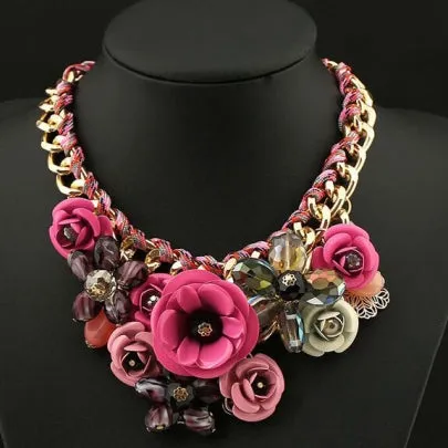 Fashion Flower-Grouped Alloy Women's Necklace