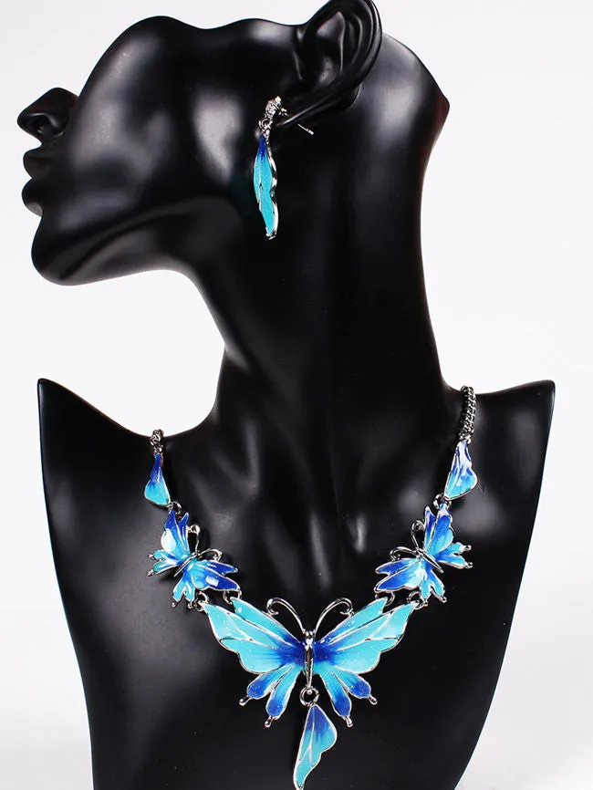 Fathion Butterfly Shape Earrings And Necklace Set