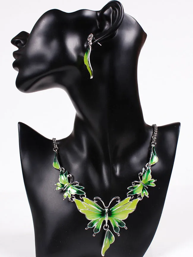 Fathion Butterfly Shape Earrings And Necklace Set