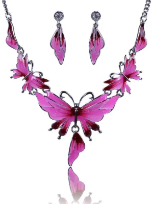 Fathion Butterfly Shape Earrings And Necklace Set