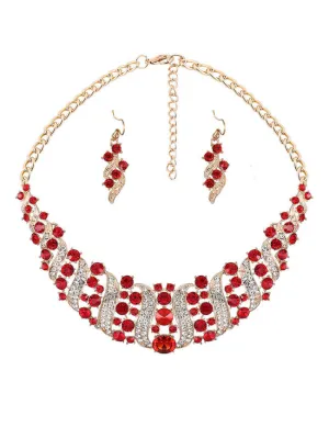 Fathion Luxury High Quality Crystal Necklace And Earring