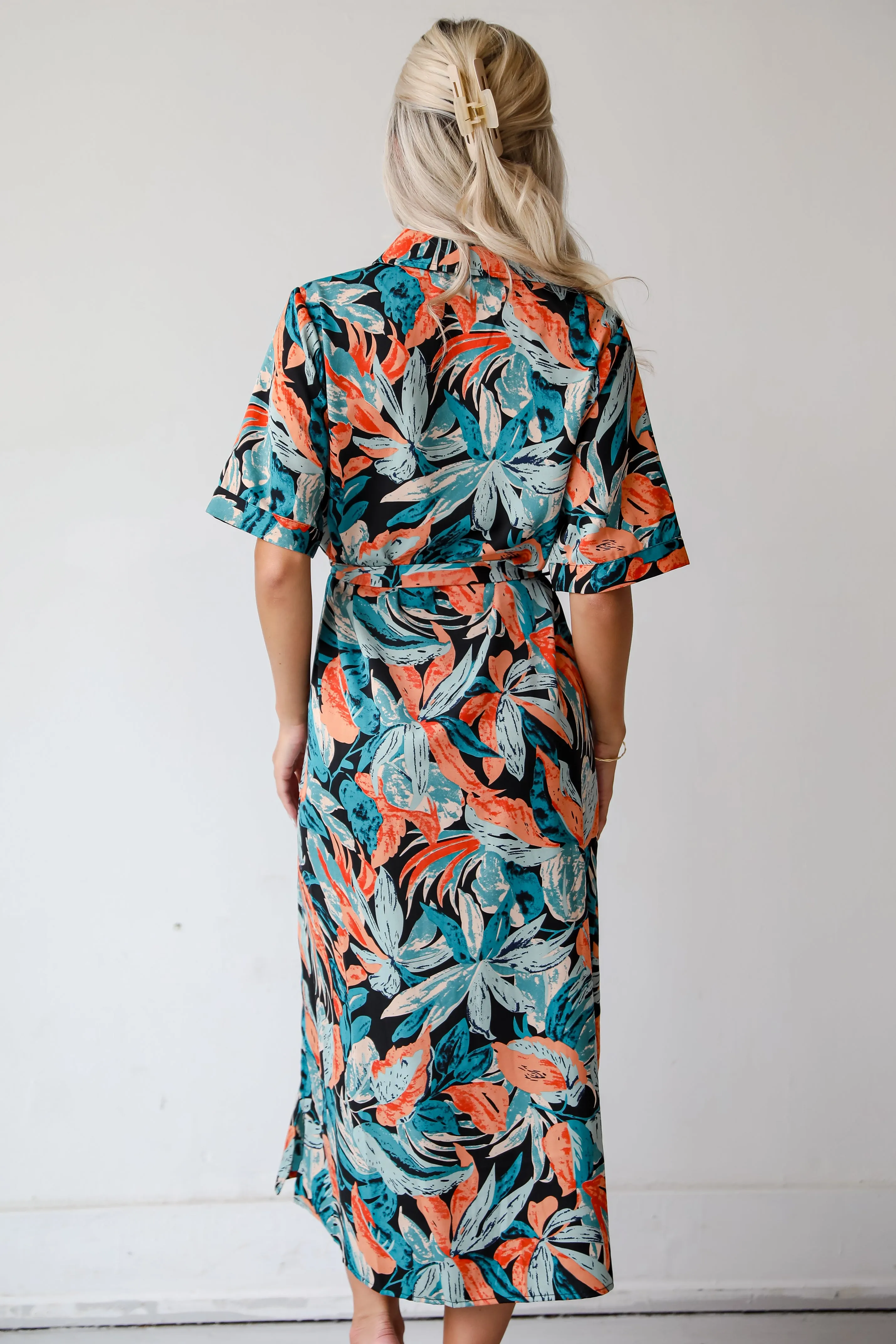 FINAL SALE - Bali Beauty Tropical Print Midi Dress