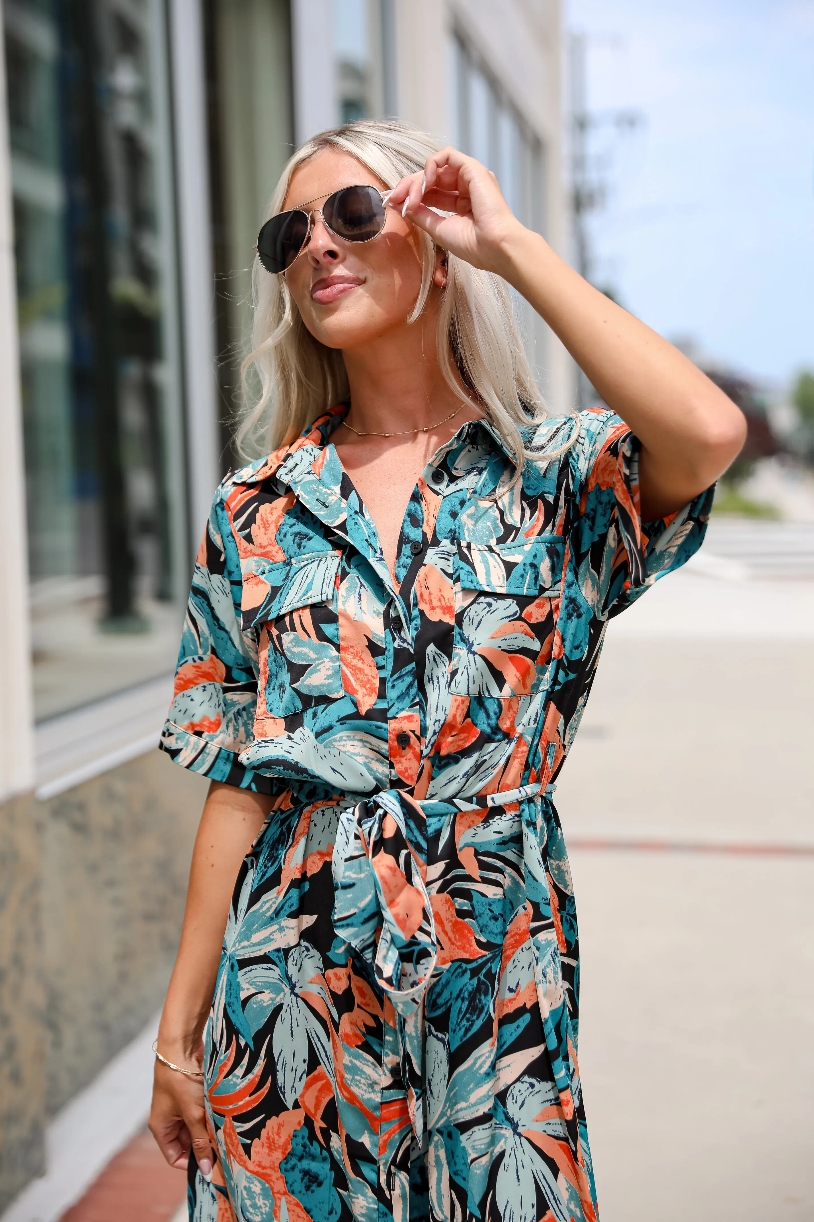 FINAL SALE - Bali Beauty Tropical Print Midi Dress