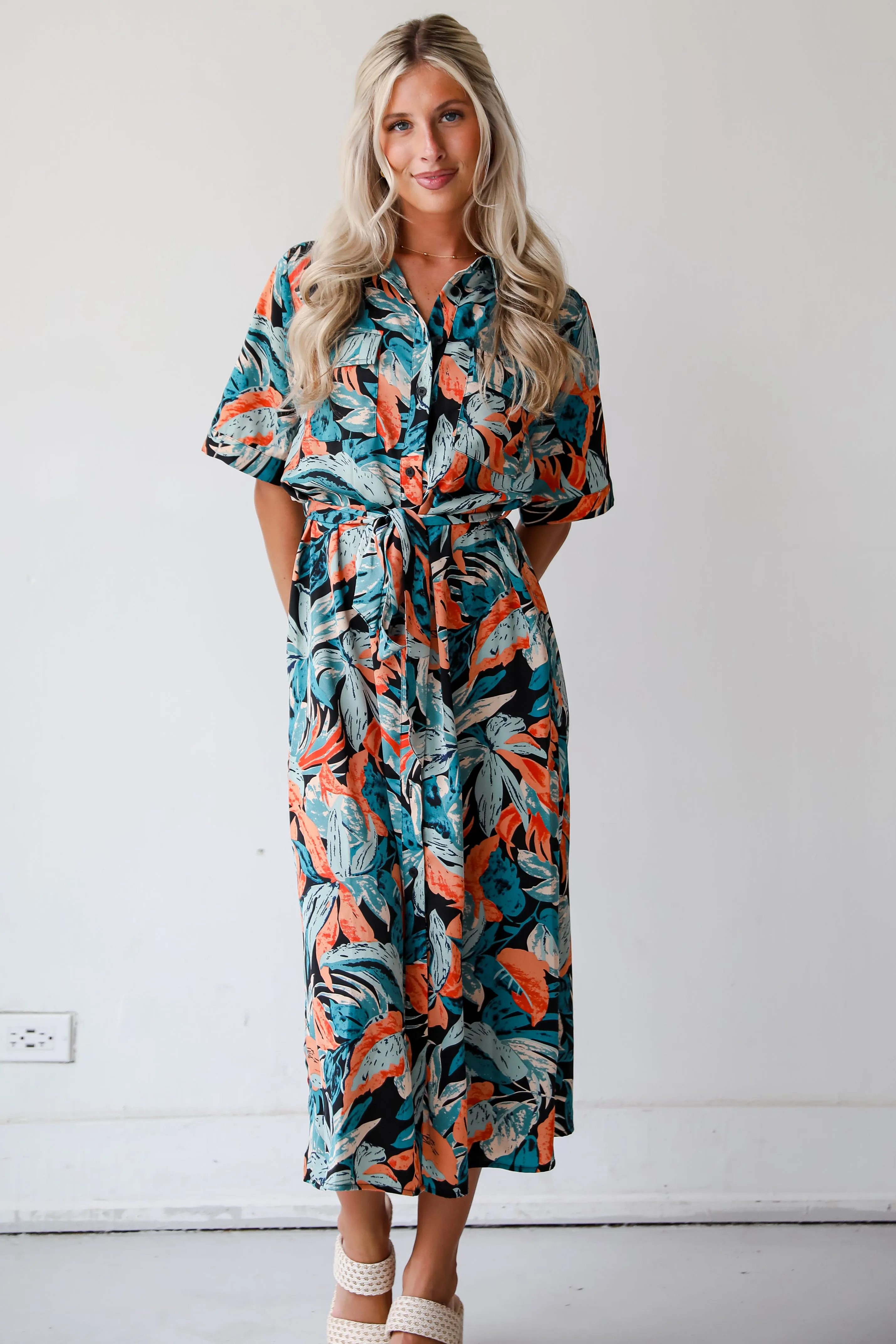 FINAL SALE - Bali Beauty Tropical Print Midi Dress