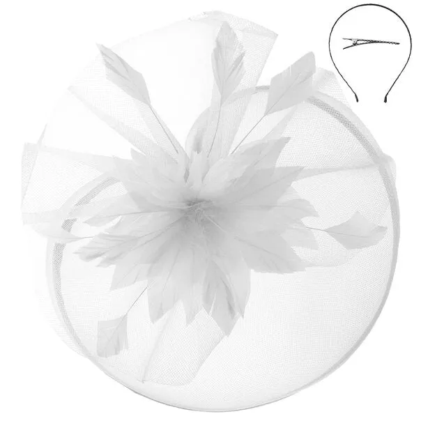 Florentina | Veiled Floral & Feather Mesh Fascinator