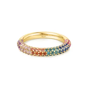 Gold Rainbow Pavé Ring