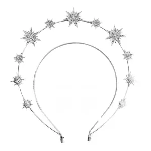 Gothic Goddess Spiked Star Halo Crown Festival Headdress Headband - Silver Style 6