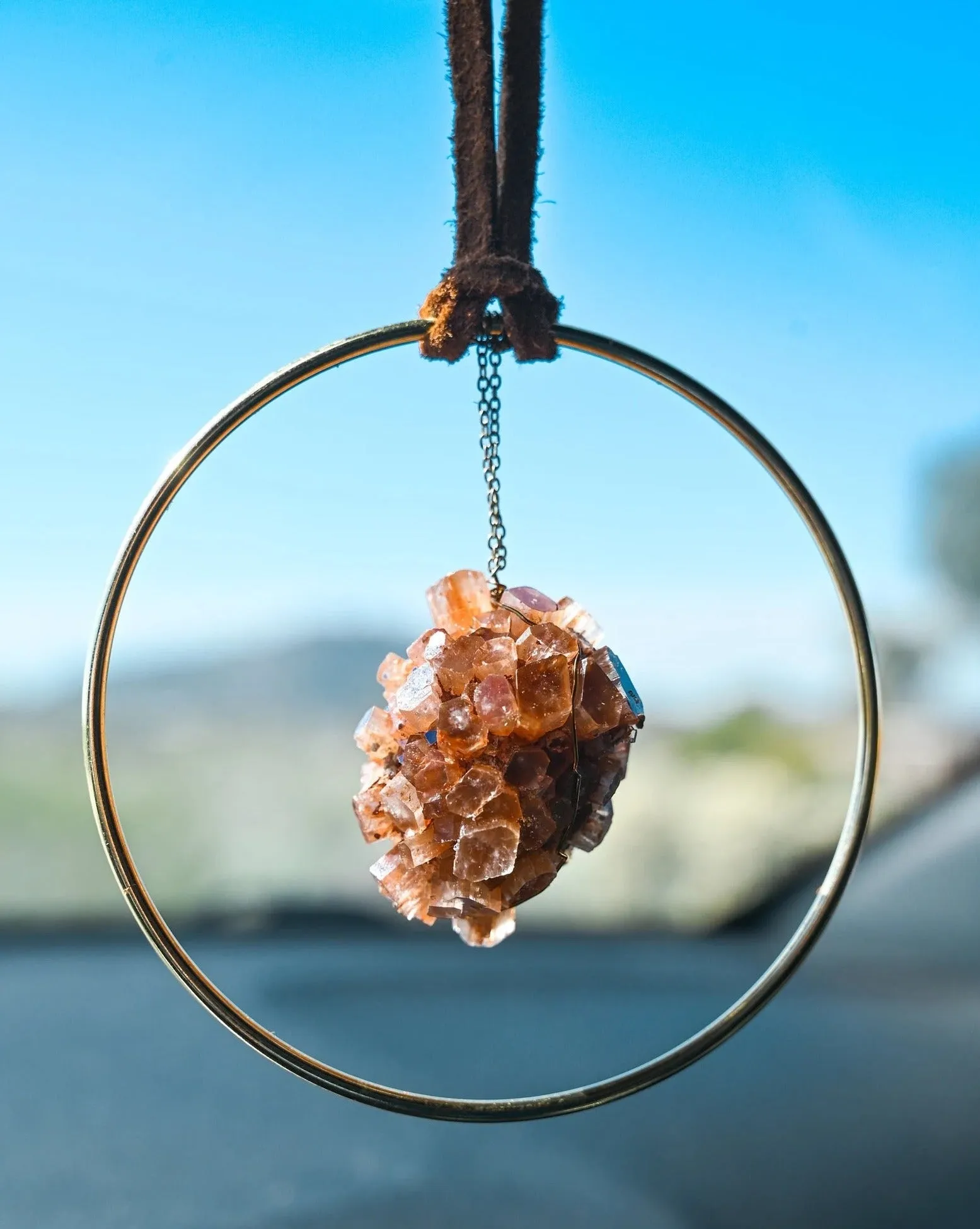 Grounding Aragonite Gemstone Hanger