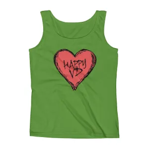 Happy VD Valentines Day Heart Fitted Tank Top