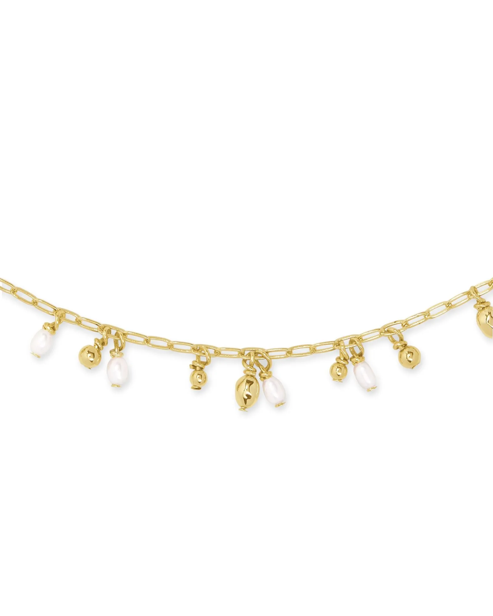 Kendra Scott Mollie Gold Choker Necklace in White Pearl