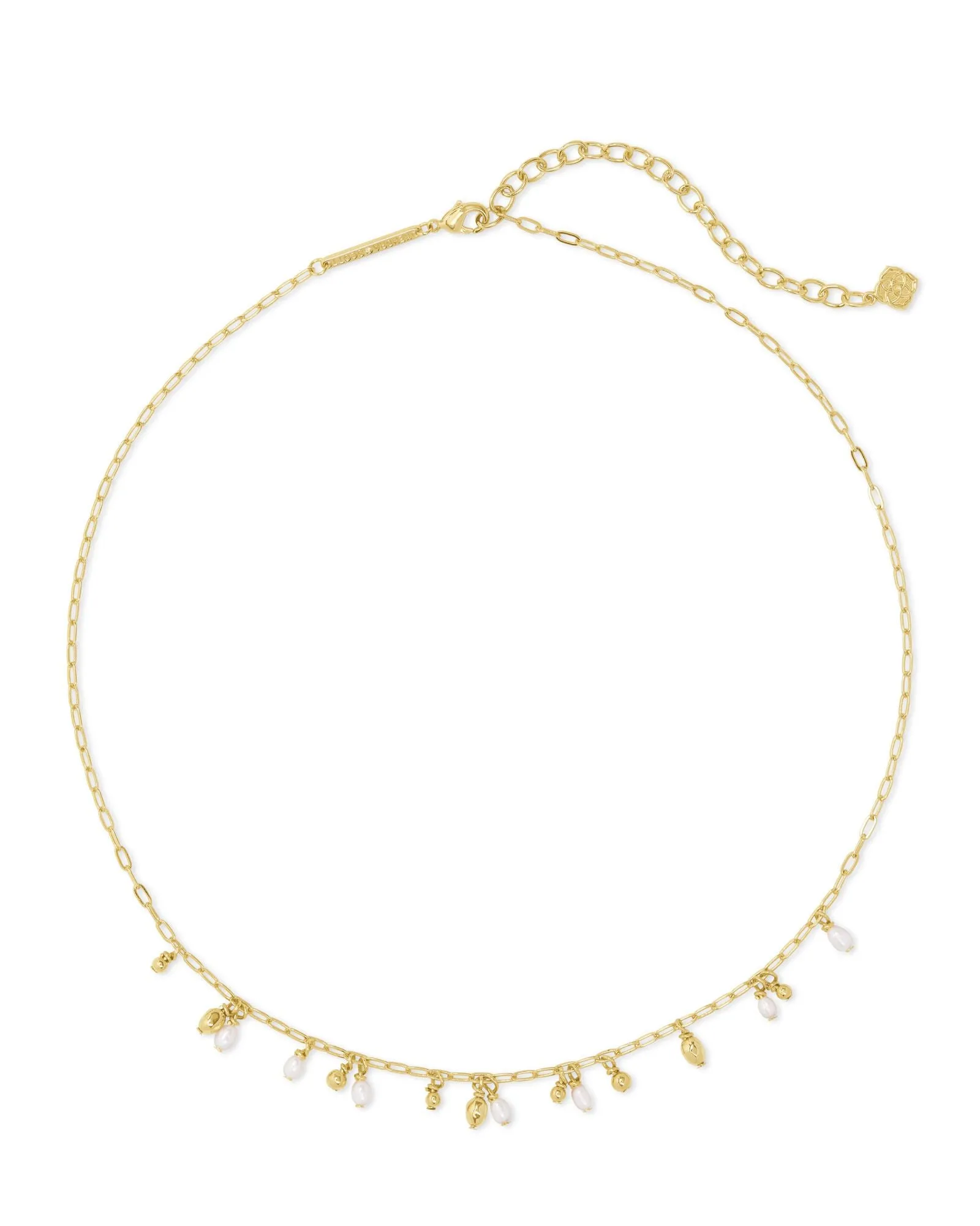 Kendra Scott Mollie Gold Choker Necklace in White Pearl