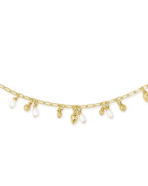 Kendra Scott Mollie Gold Choker Necklace in White Pearl