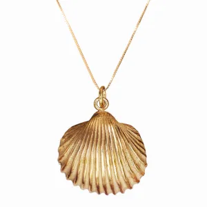 Large Shell Pendant - Gold-Plated Silver