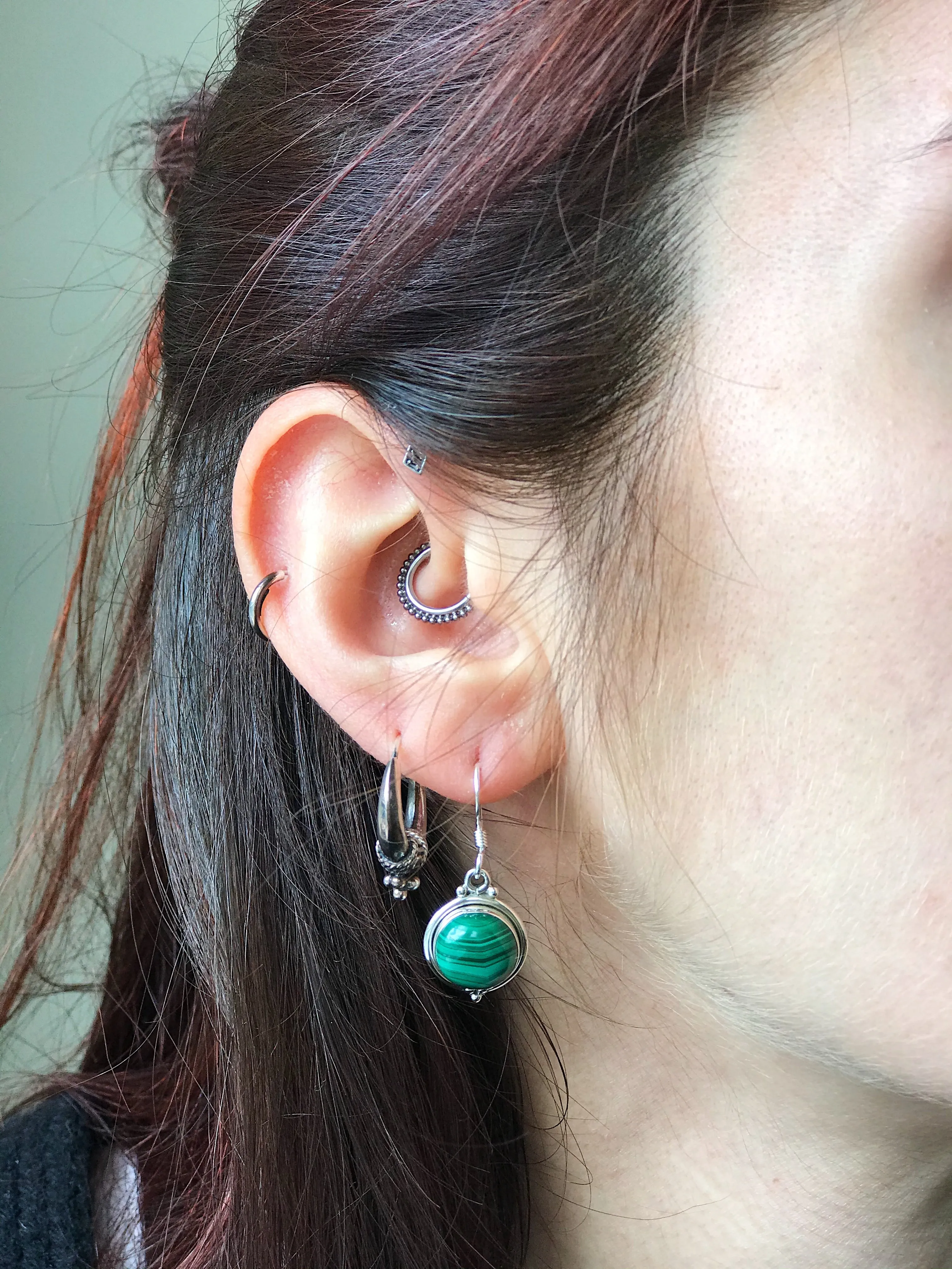 Malachite Ari Dot Earrings