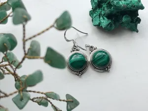 Malachite Ari Dot Earrings