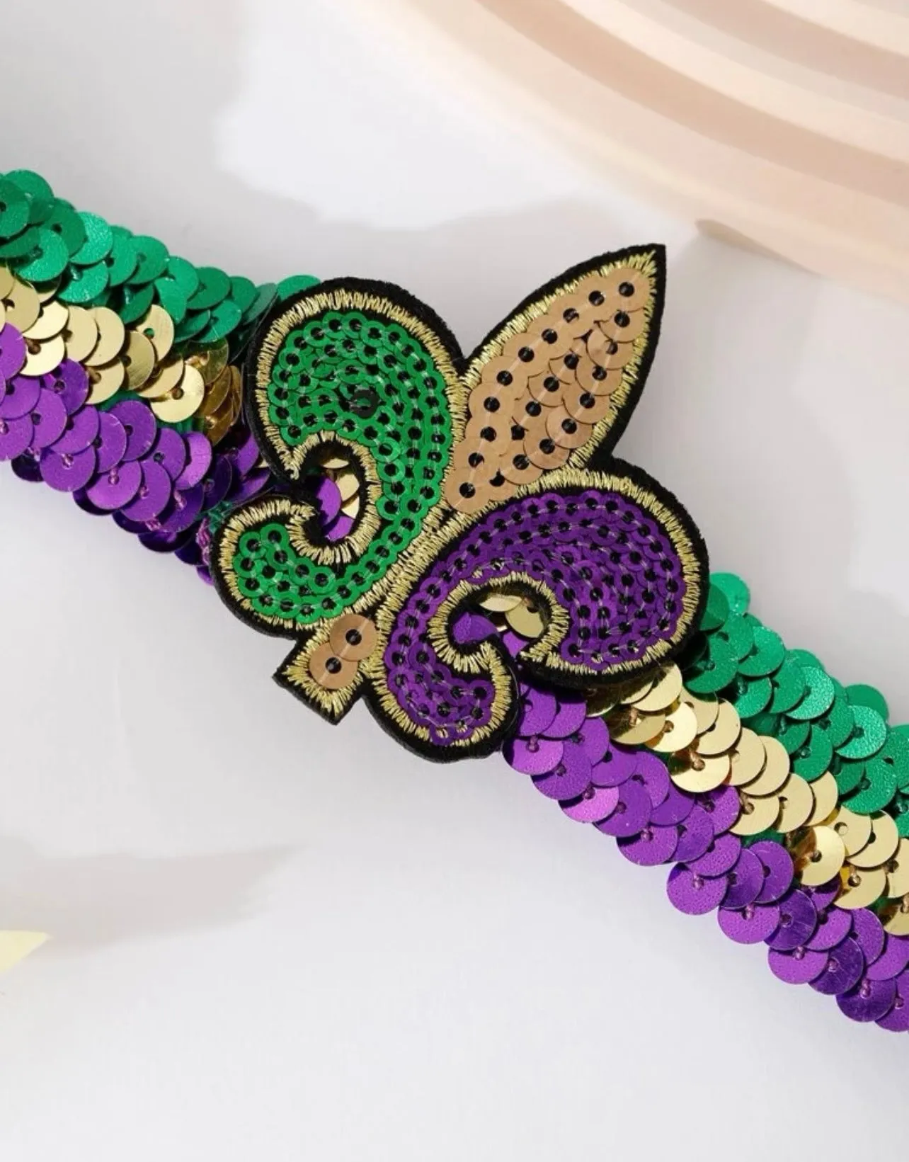 Mardi Gras Headband - Handmade Headpiece, Marsi Gras Accessories, Feather Headpiece, Sequin Headband, Fat Tuesday