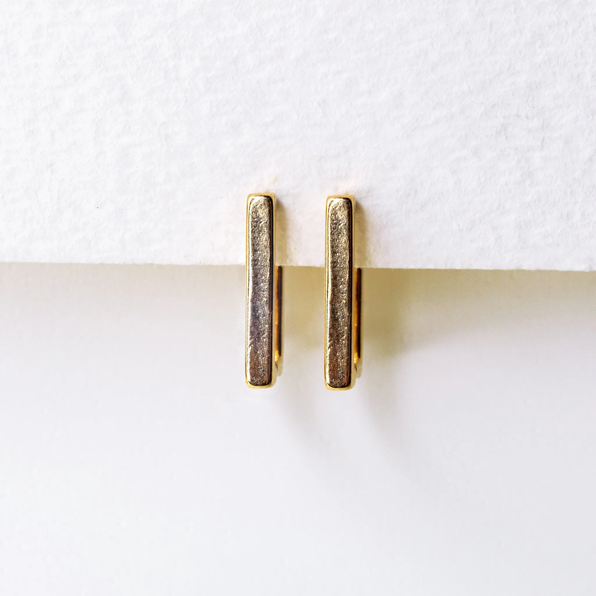 Modern Rectangle Huggie Earrings