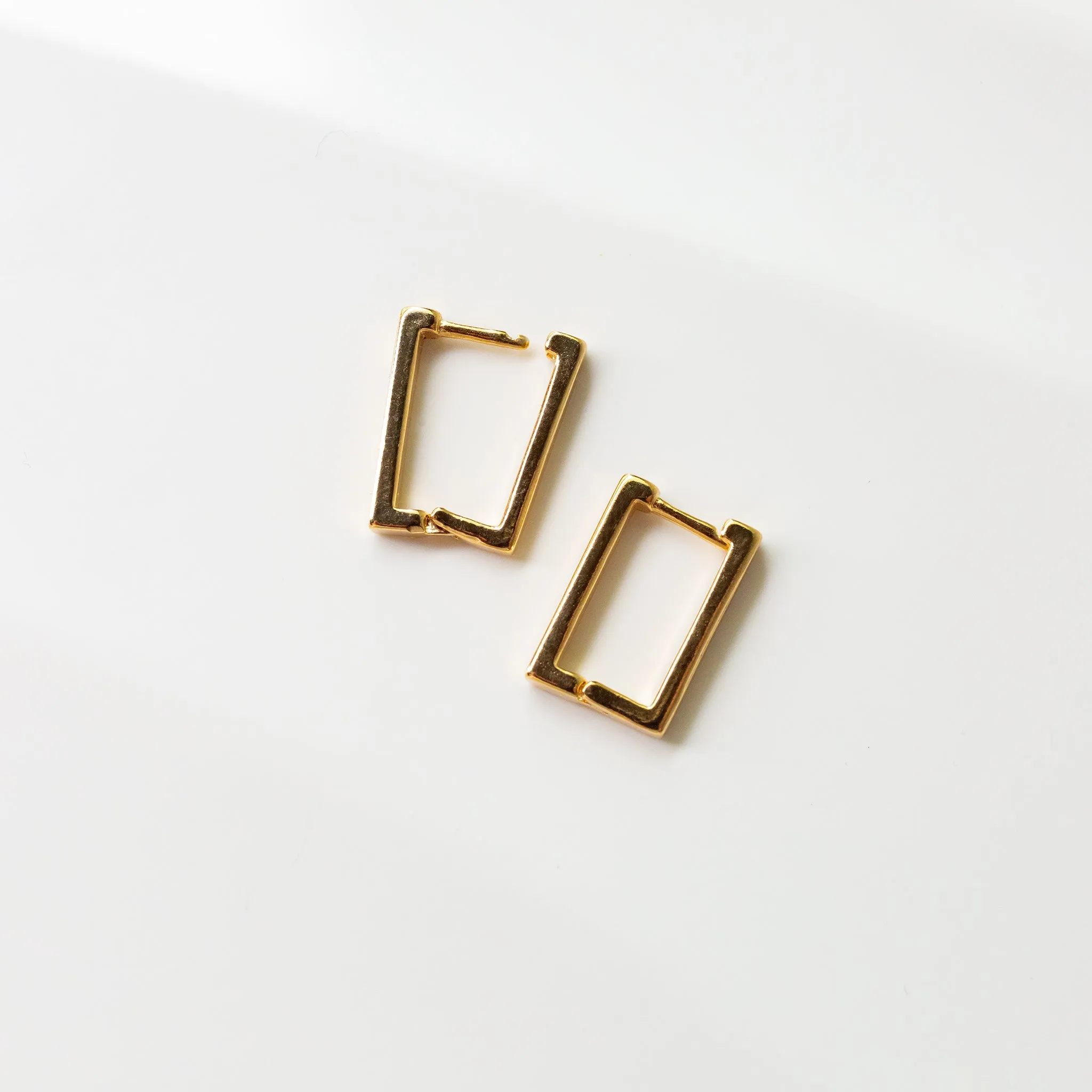 Modern Rectangle Huggie Earrings