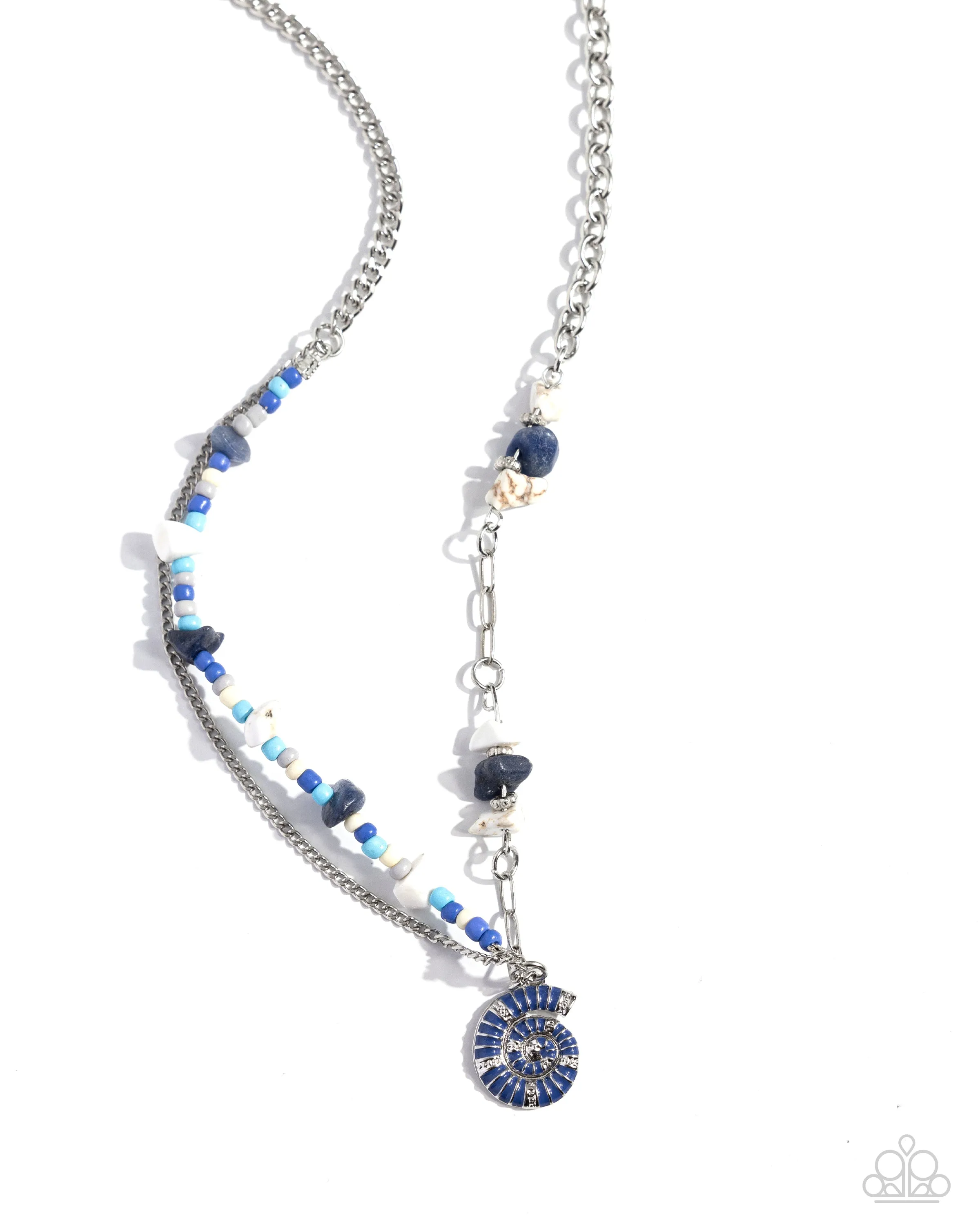 Necklaces Spiraling Seafloor - Blue SU4