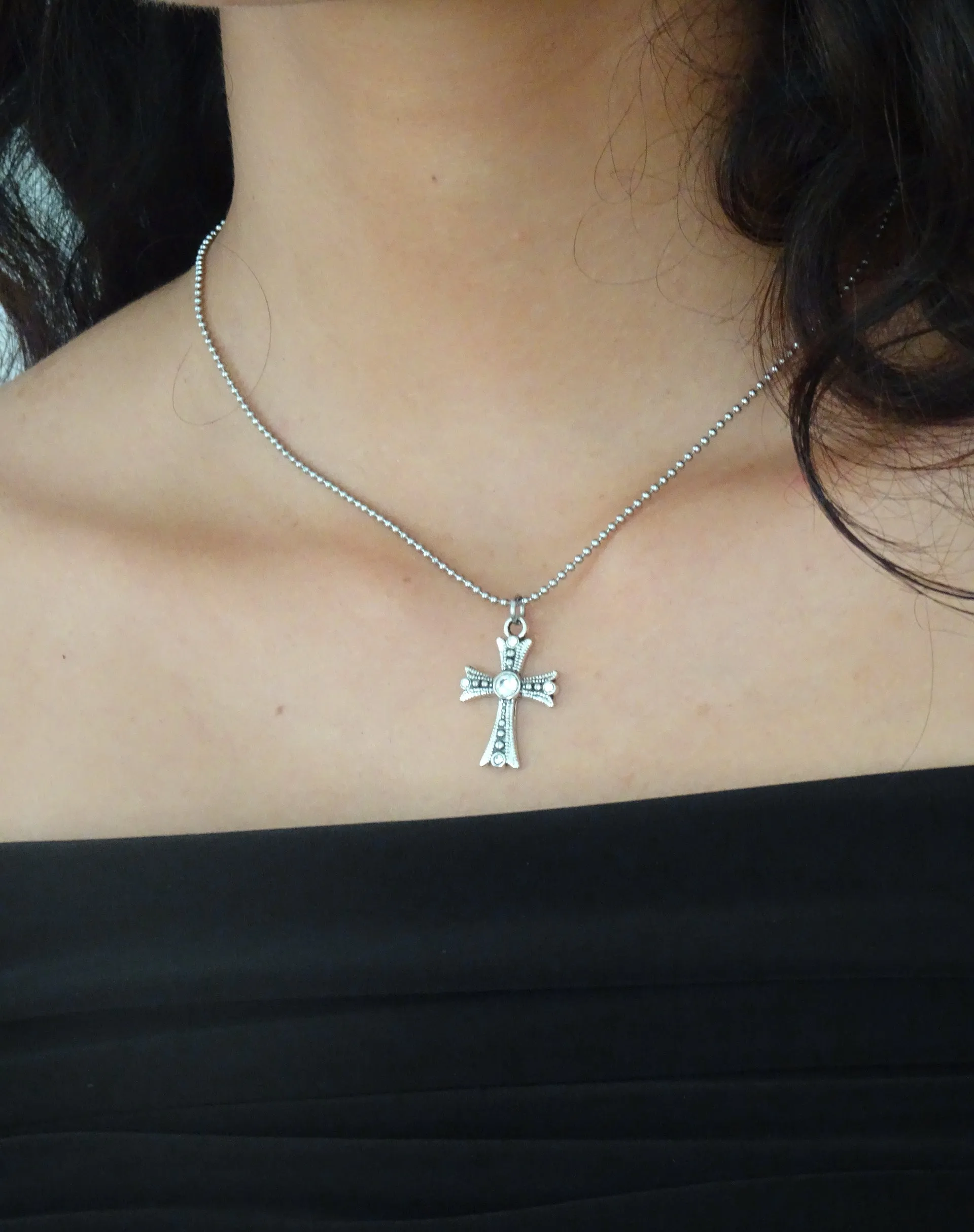 Niki Silver Cross Necklace by Gemini Jewels