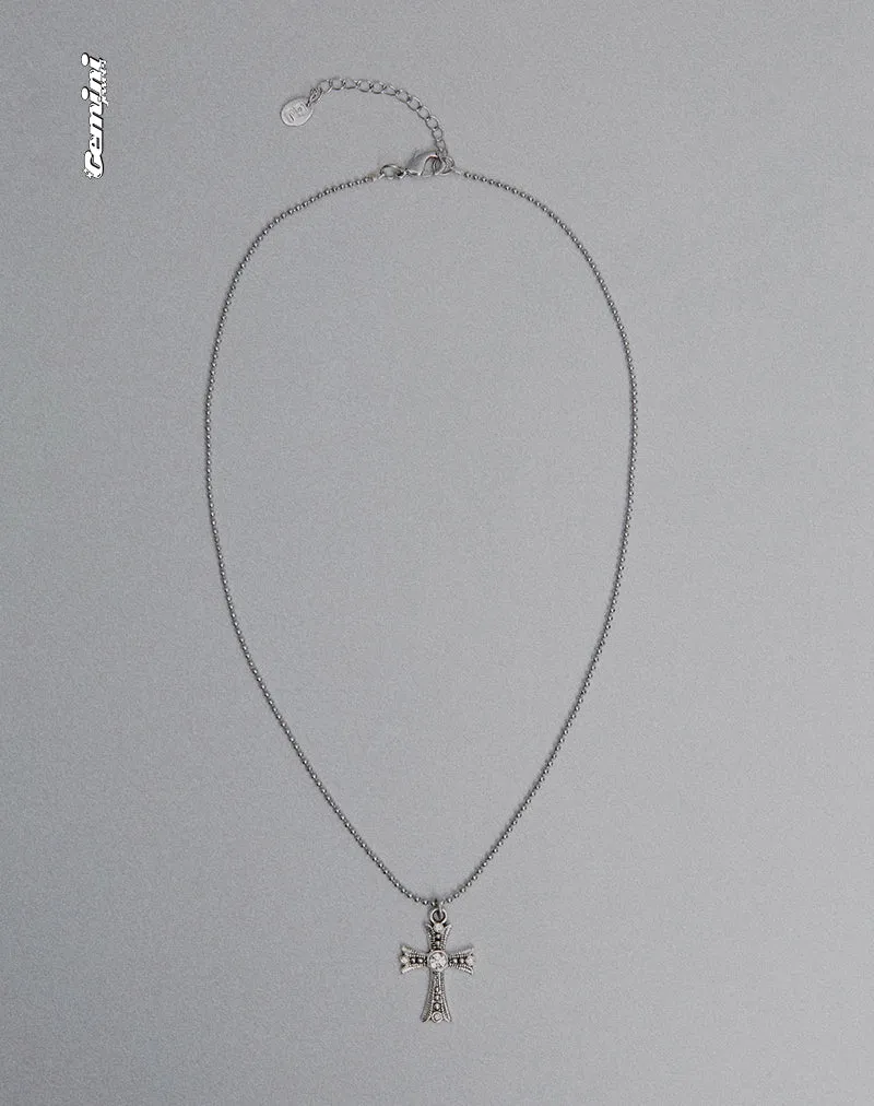 Niki Silver Cross Necklace by Gemini Jewels