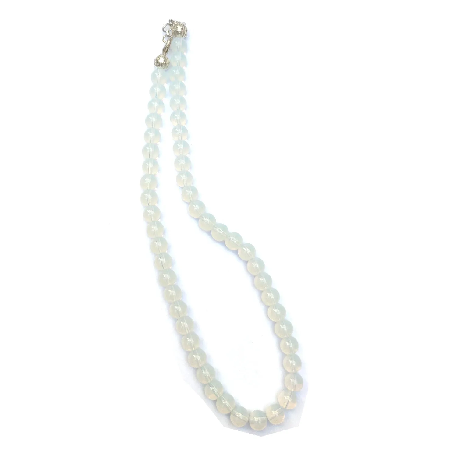 Opalite Crystal Round Beads Necklace - 15 Inches, 6mm Beads (Semi-Precious Mala)