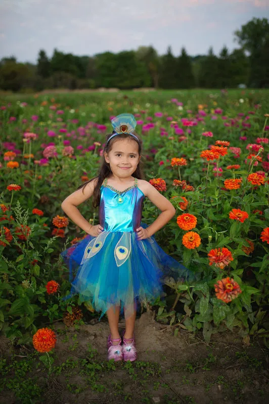 Peacock Dress & Headband 5-6 years