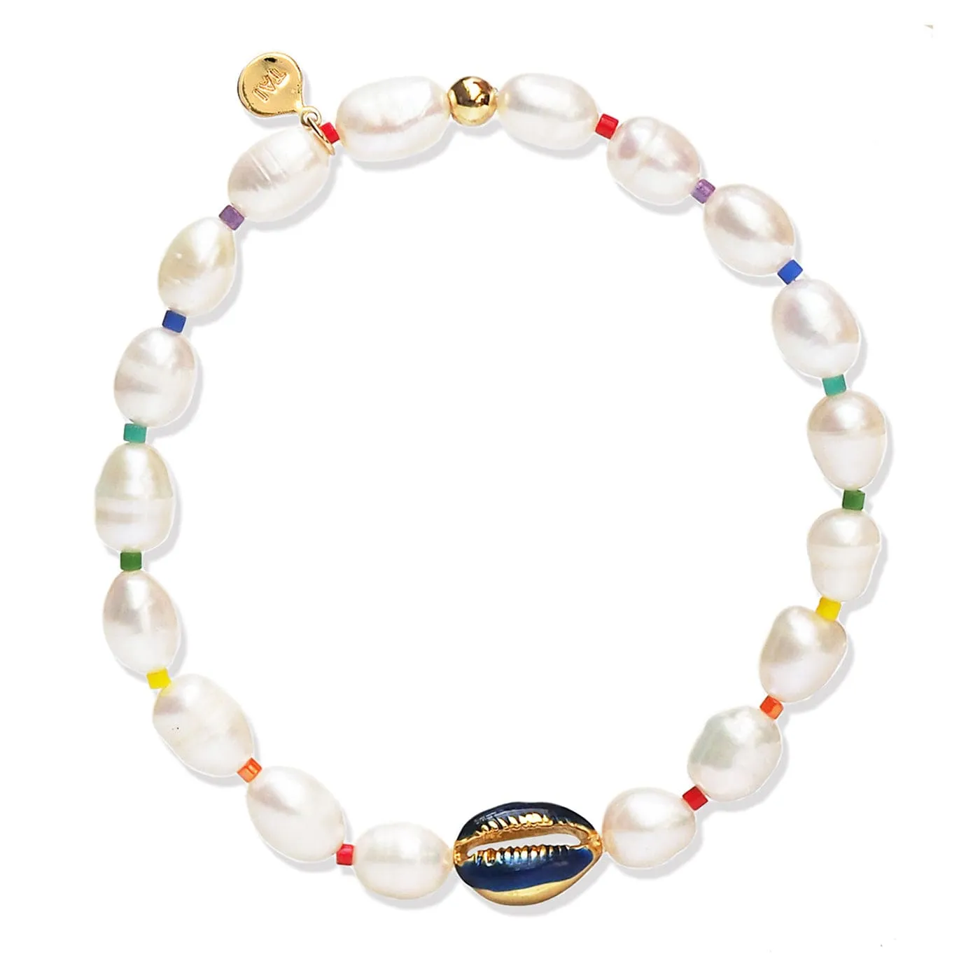 Pearl & Rainbow Shell Bracelet