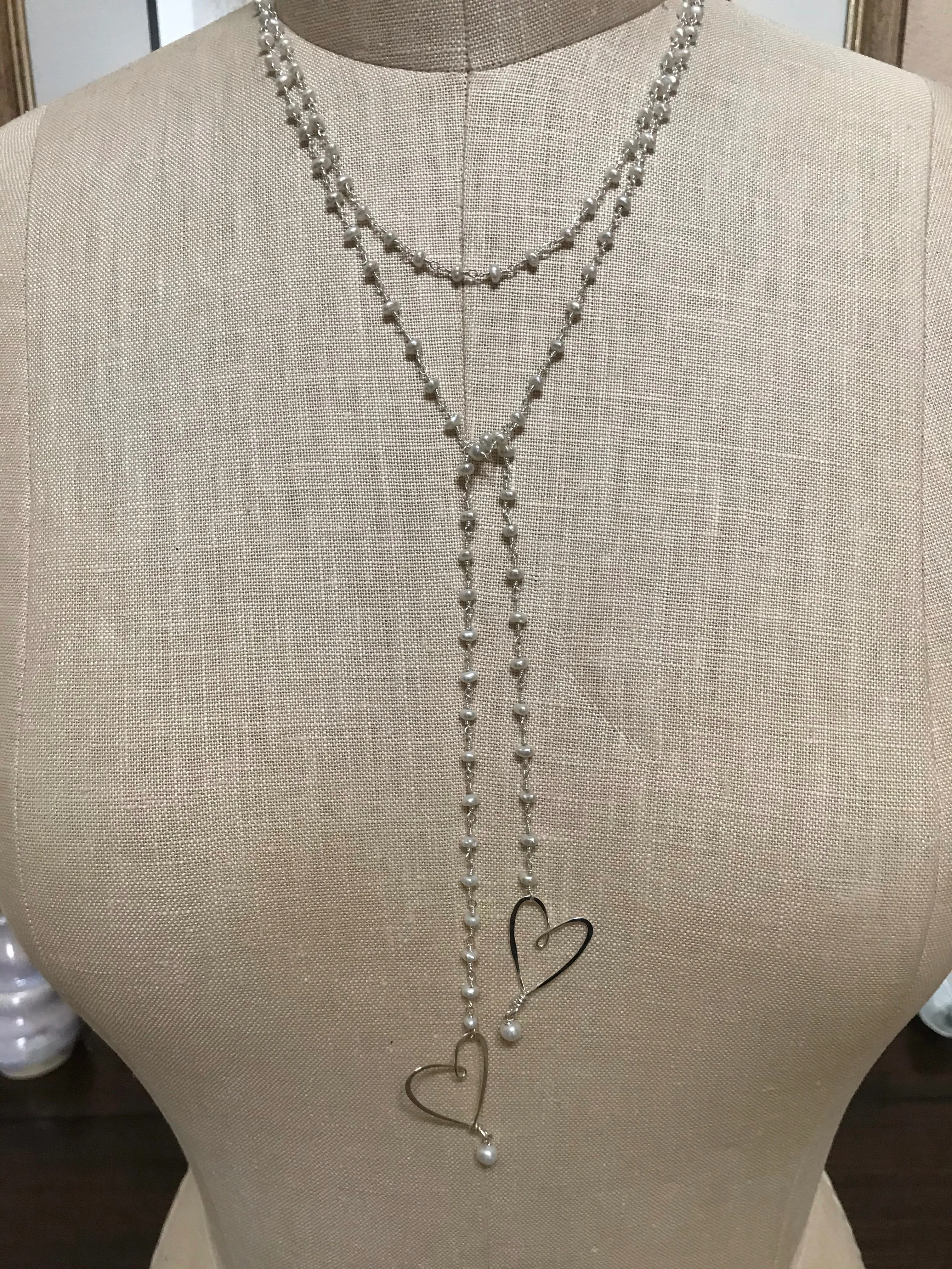 Pearl Heart Lariat