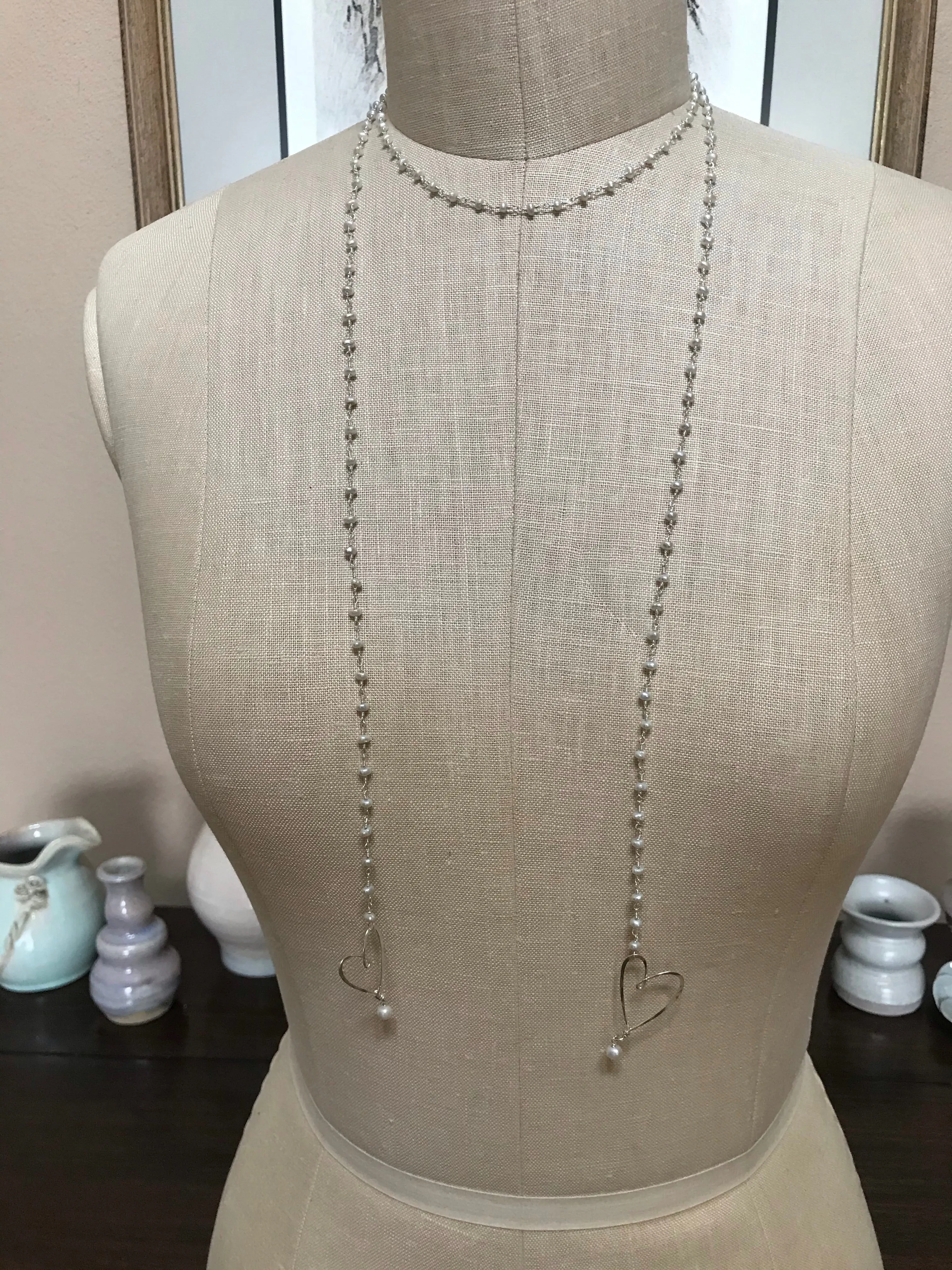 Pearl Heart Lariat