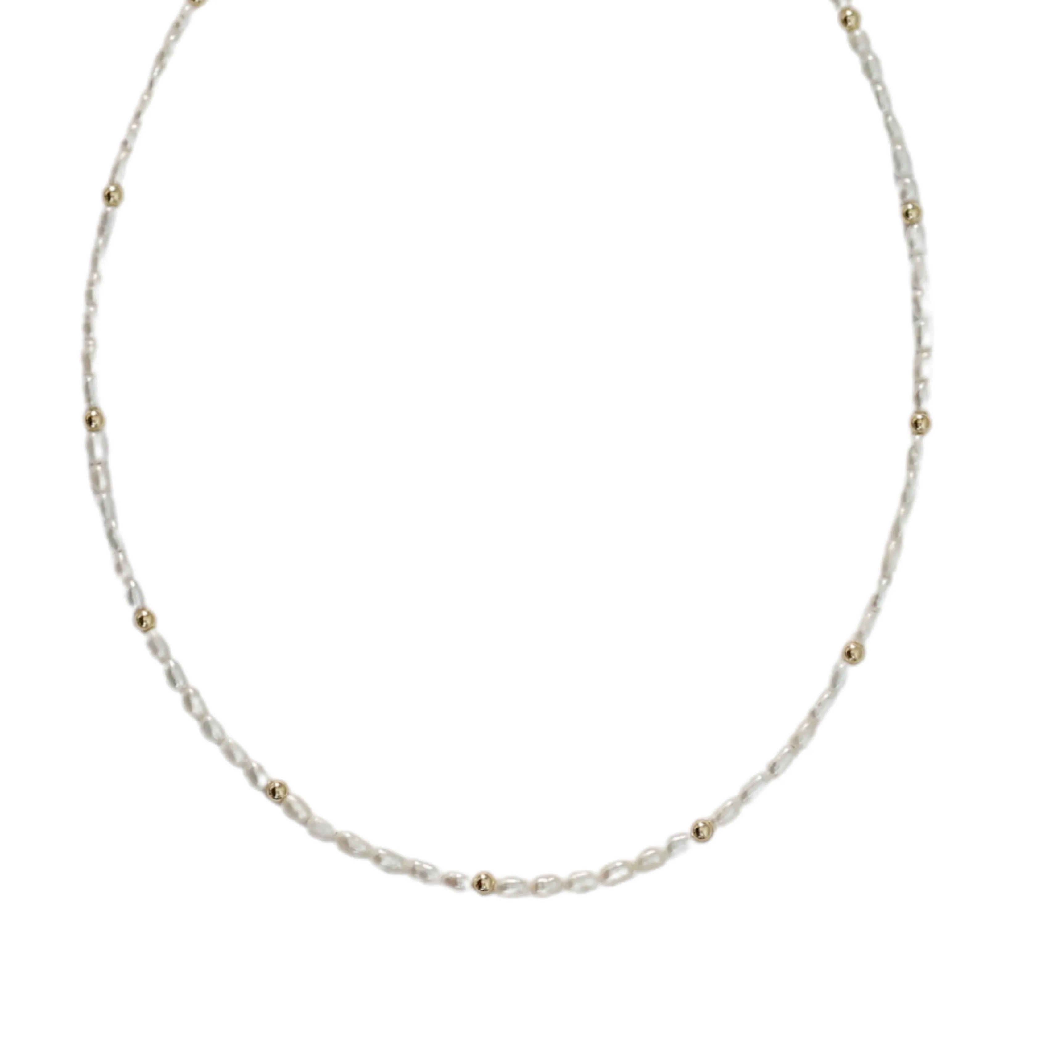 "SARA" 14k gold-filled & pearl beaded Choker/Necklace