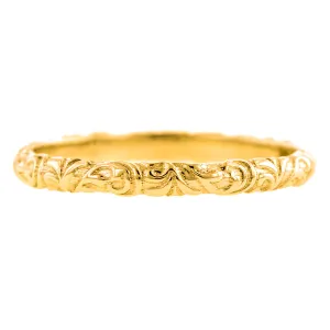 Scrolling Pattern Wedding Band Ring, Heirloom by Doyle & Doyle