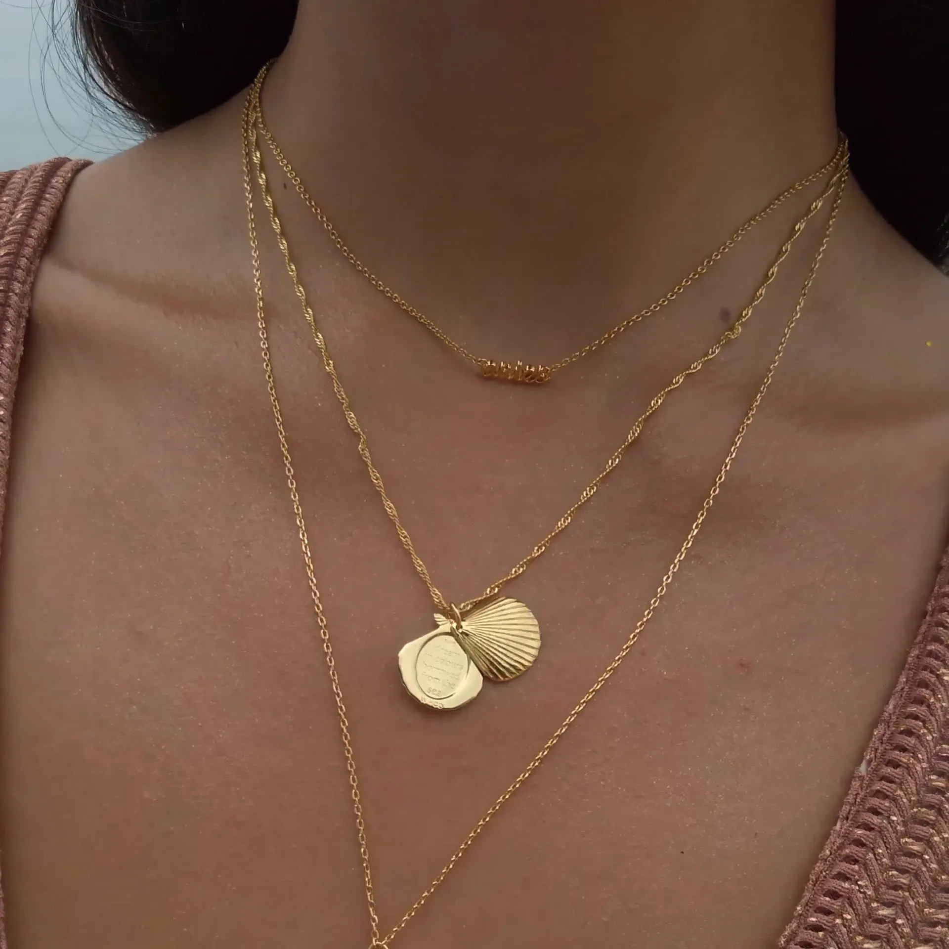 Seashell Gold Locket Necklace