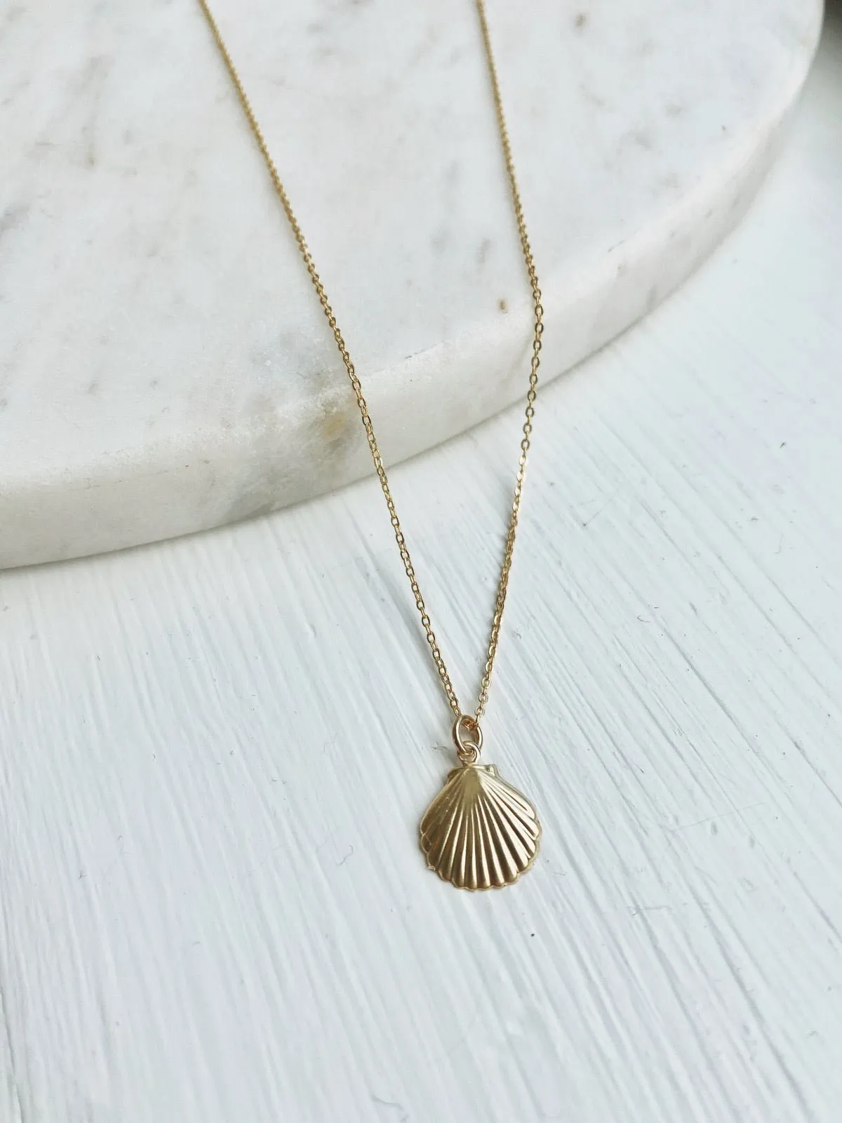 Seashell Necklace, Gold Filled